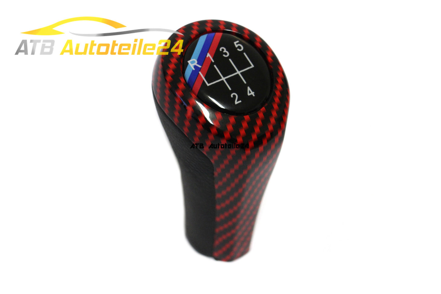 Schaltknopf Schaltknauf Schalthebel passt für BMW 3er 5/6er X3/5 SCHWARZ ROT M5