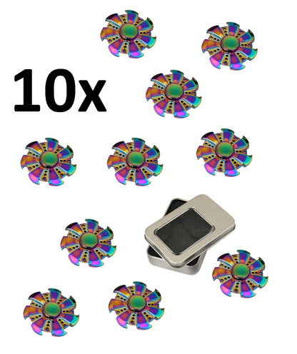 10x Fidget Spinner Metall Spielzeug Alloy Entspannung Rainbow Focus Neu