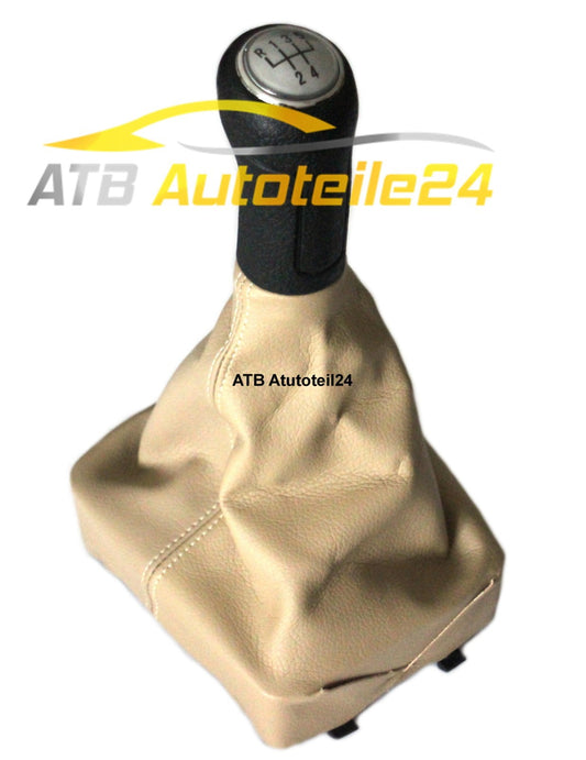 Schaltknauf Schaltsack BEIGE Schaltmanschett für VW Polo 9N 5-Gang 2001-2008