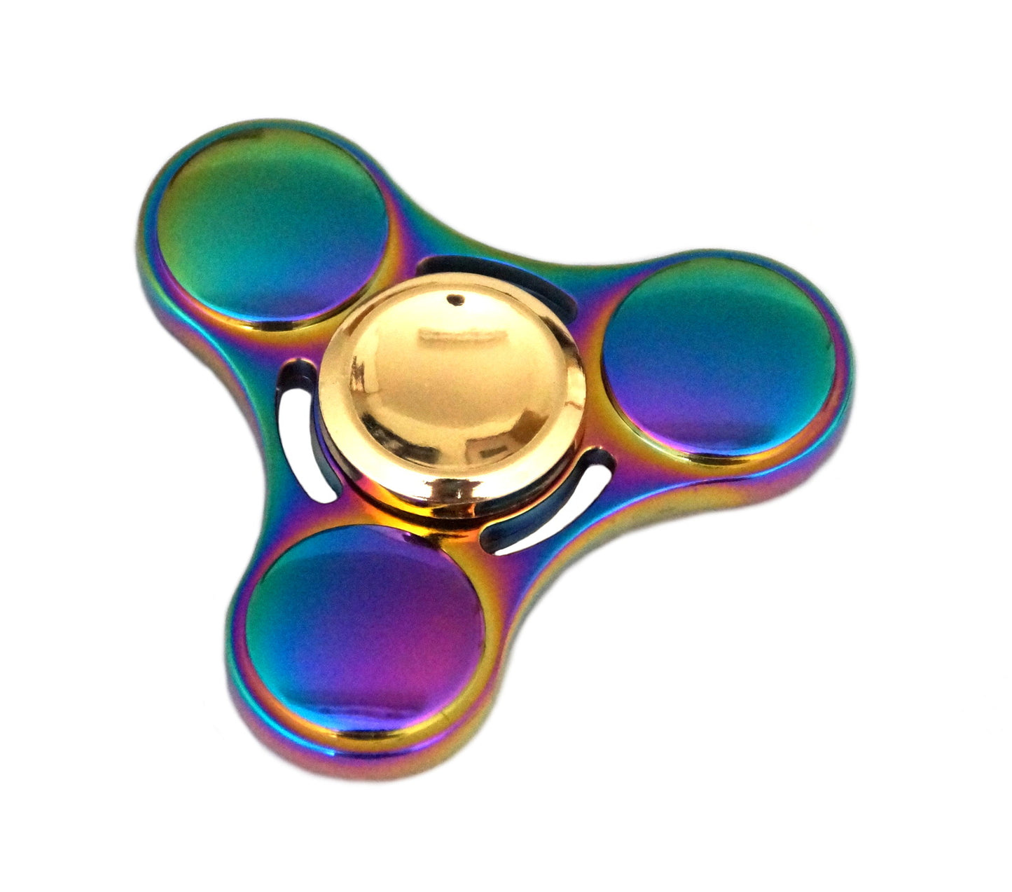 10x Fidget Spinner Metall Spielzeug mit Tasche Entspannung Rainbow